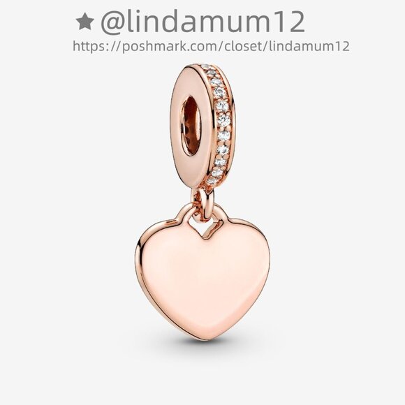 Pandora Engravable Heart Tag Dangle Charm - Picture 2 of 6